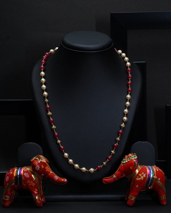 Ivika Chatham Ruby & Pearl Nakshi Necklace