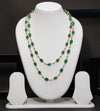 Ivika Beryl Emerald & Pearl Double-Line Necklace