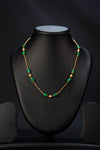 Ivika Beryl Emerald & Pearl Single-Line Necklace