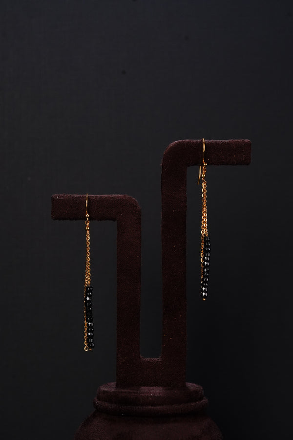 Ivika Black CZ Hanging Earrings