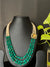 Ivika 3 lines onex and pearl necklace with Ganeshji side broach