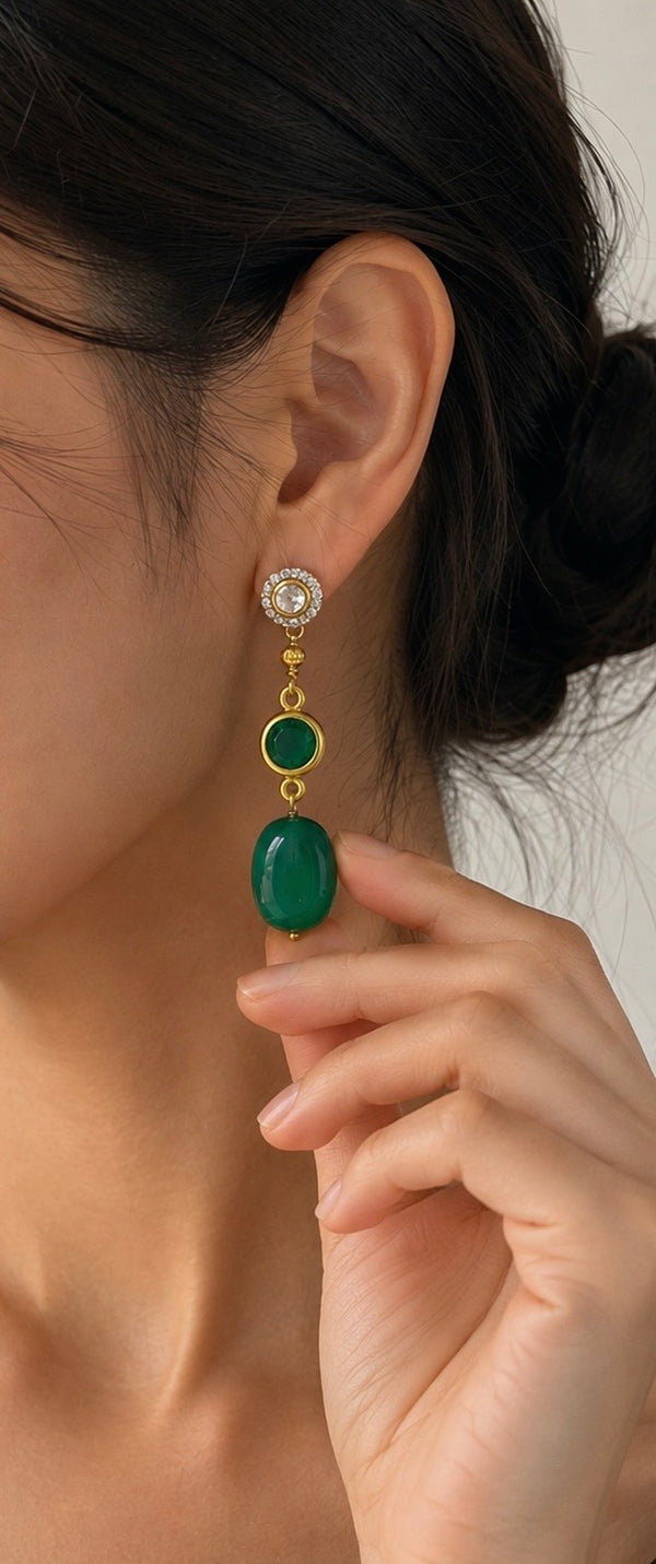 925 silver onyx drop earrings