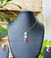 925 silver moissanite pendant set with colour stone