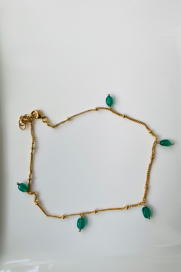 925 silver onyx Anklet