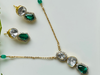 925 moissanite emerald locket set