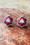925 silver floral moissanite earrings