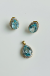 925 silver blue topaz pendant set