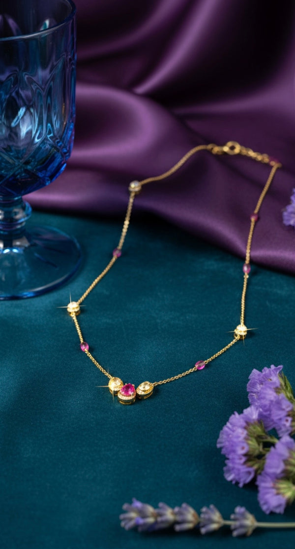 Ruby moissonite necklace