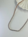 925 silver cz chain with rose gold polish