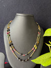 Real tourmaline 2 lines 925 silver necklace