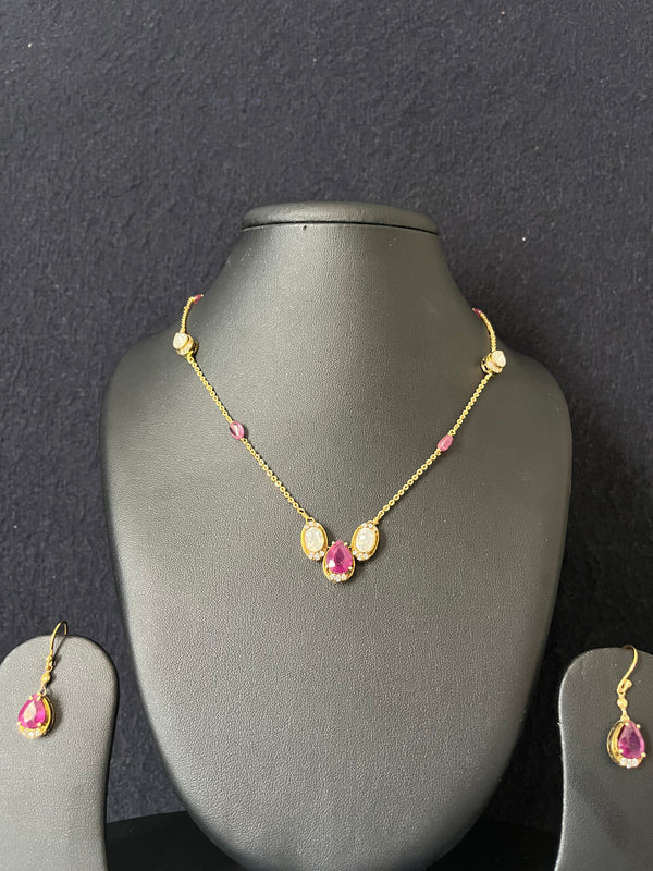 Ruby moissonite necklace