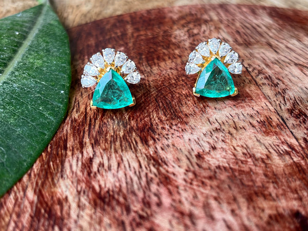 925 silver moissanite green earrings