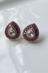 925 silver red earrings