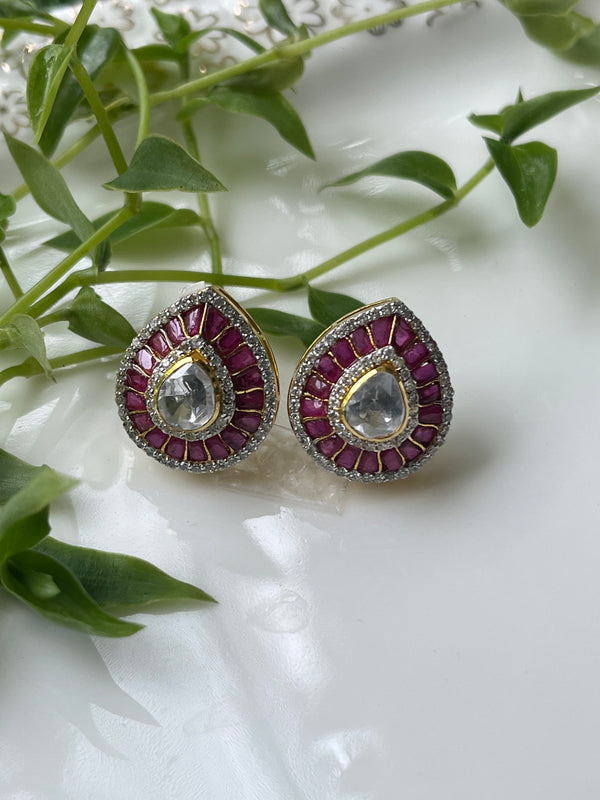 925 silver red earrings