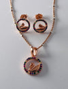 925 silver rose gold pendant set