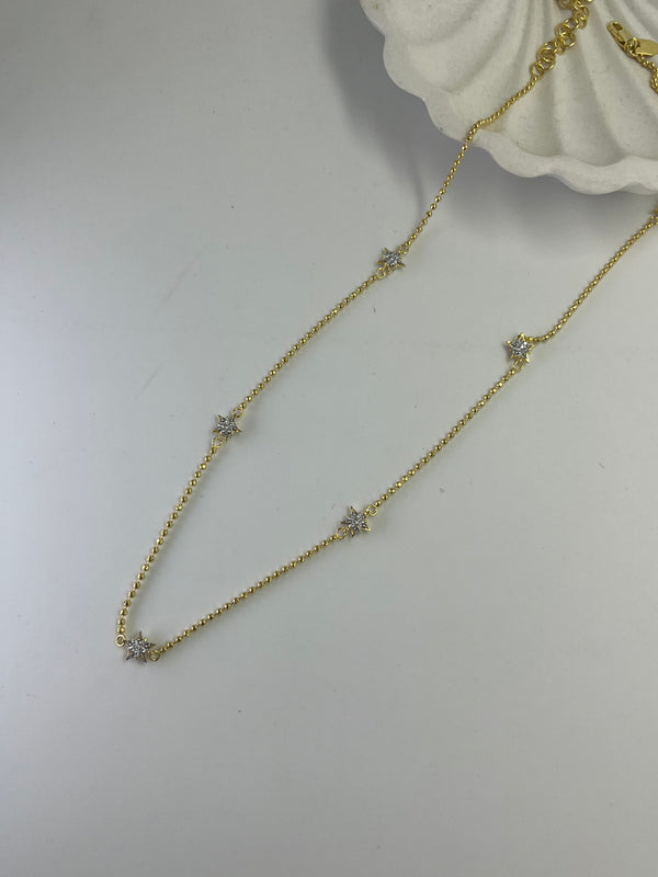 925 silver chain with cz flowers