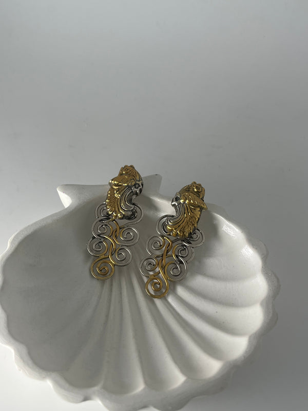 925 silver peacock design earrings