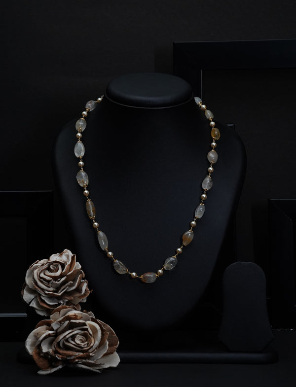 Ivika Rutilated Quartz & Pearl Necklace