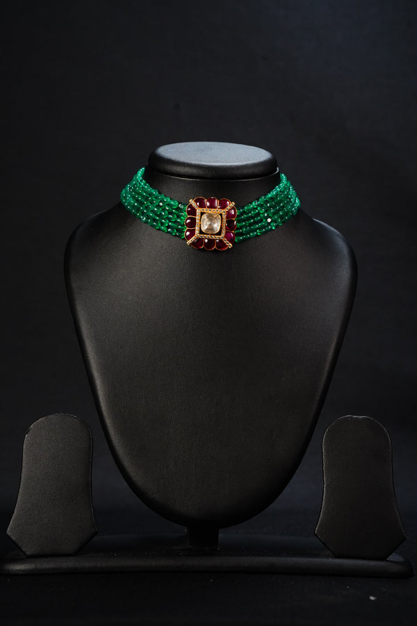 Ivika Emerald Ruby Polki Onex Choker