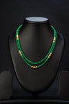Ivika Beryl Emerald & Pearl Double-Line Necklace