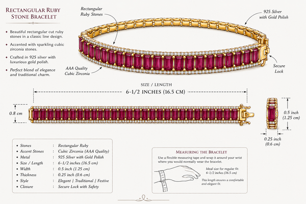Ruby 925 silver bracelet
