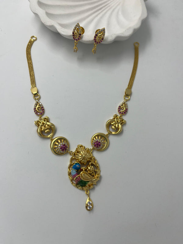925 silver nakshi necklace with earrings