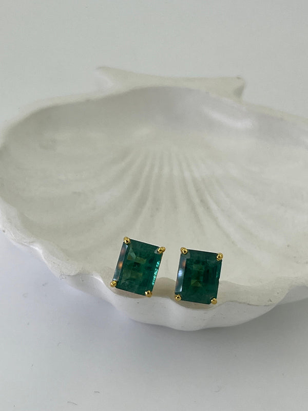 925 silver emerald studs