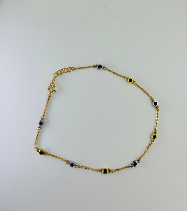 Black onyx anklets