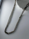 925 silver 2 lines black beads mala