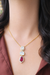 925 silver moissanite pendant set with colour stone