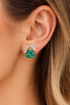925 silver moissanite green earrings