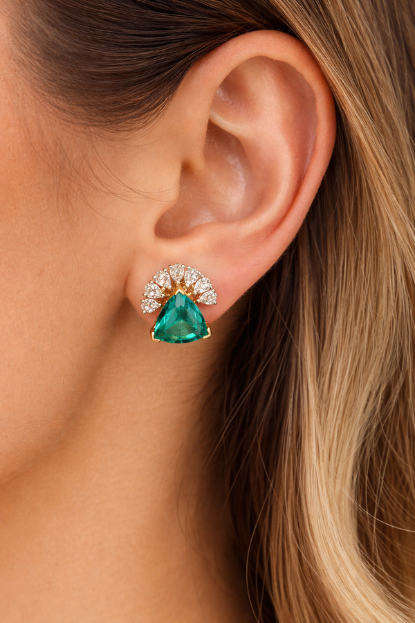 925 silver moissanite green earrings