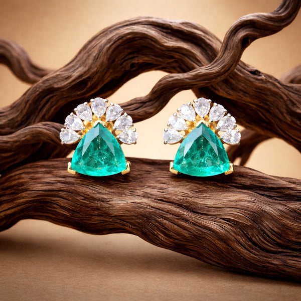 925 silver moissanite green earrings