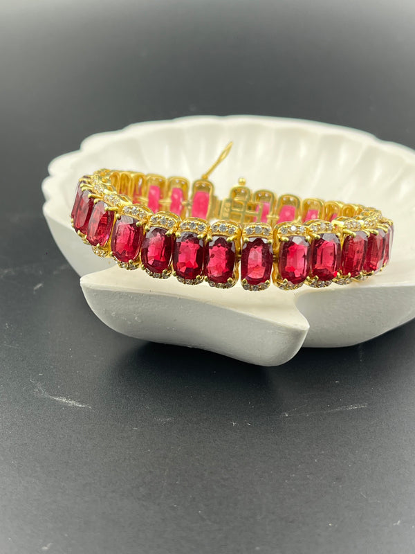 Ruby 925 silver bracelet