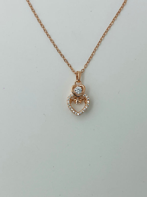 925 silver rose gold pendant with chain