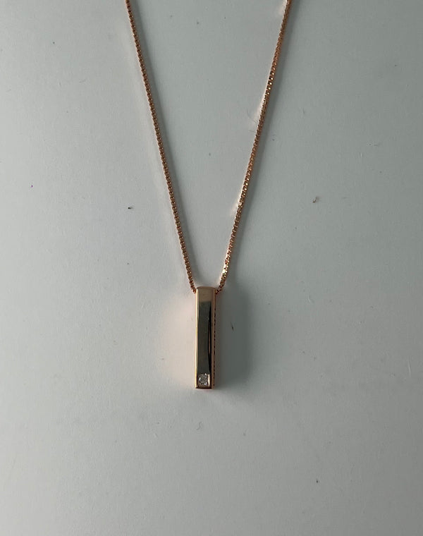 925 silver rose gold pendant with chain