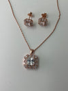 925 silver rose gold pendant with earrings
