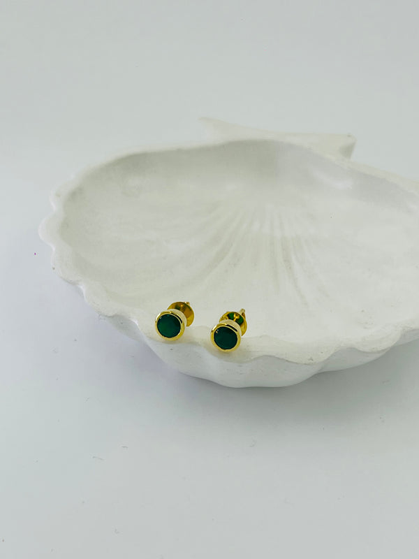 925 silver emerald stud