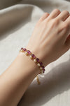925 silver pearl and tourmaline bracelet