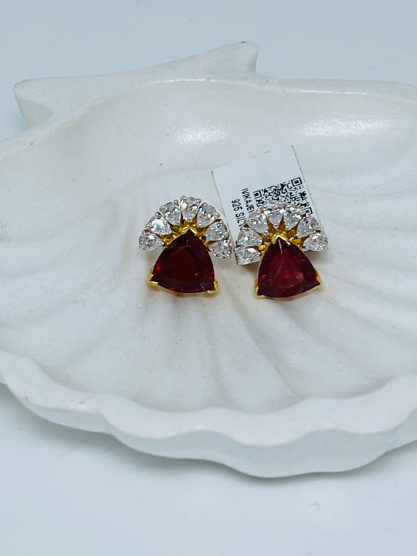 925 silver ruby earrings