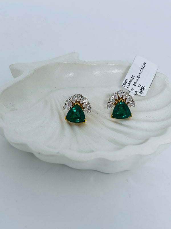 925 silver moissanite green earrings