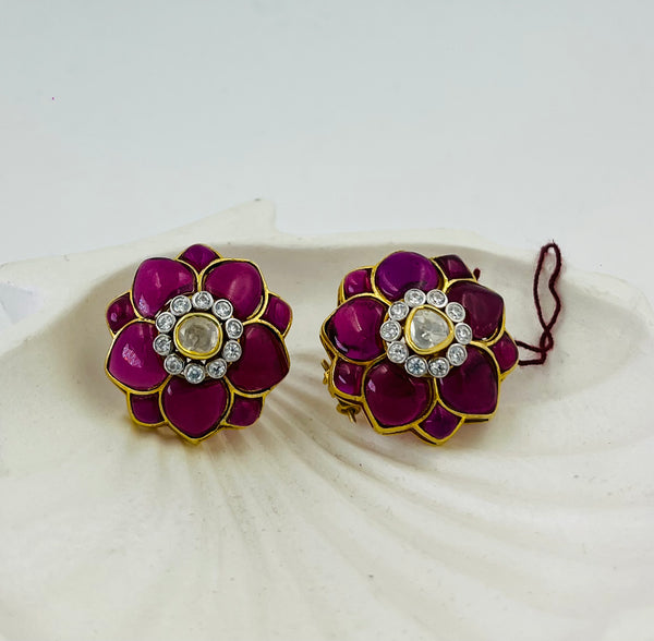 925 silver flower earrings