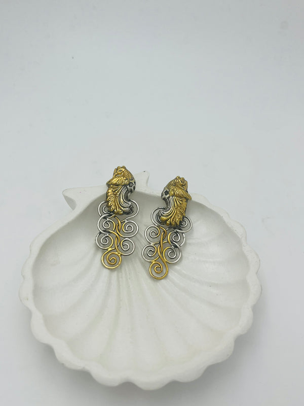 925 silver peacock design earrings