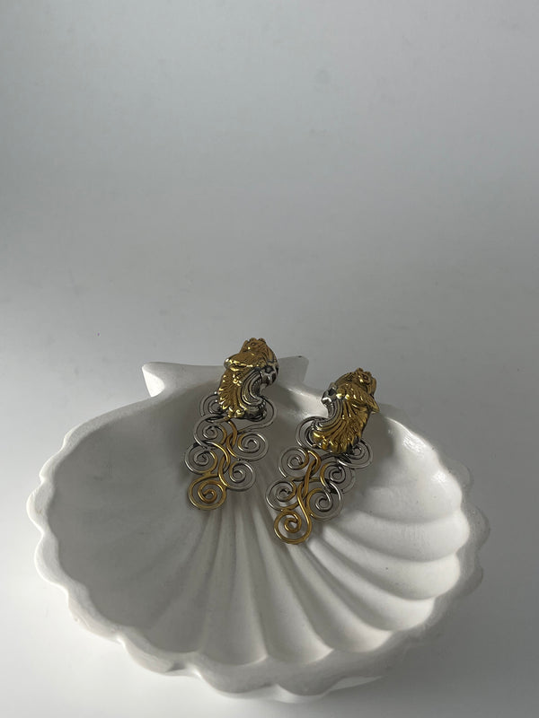 925 silver peacock design earrings