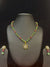 Ivika Green & Red Melon Stone Necklace With CZ Floral Earrings